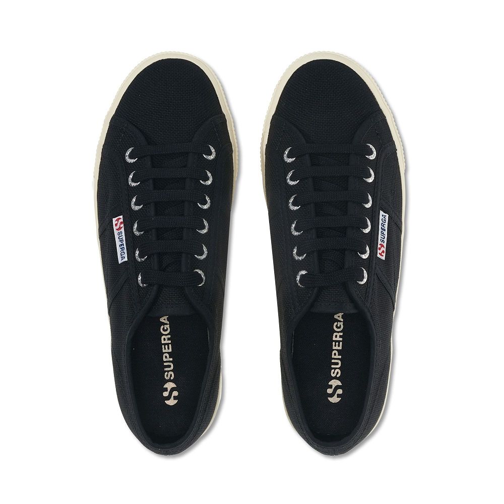 Superga 2790 Platform Black Platform Sneakers - Women's USA | US6932704